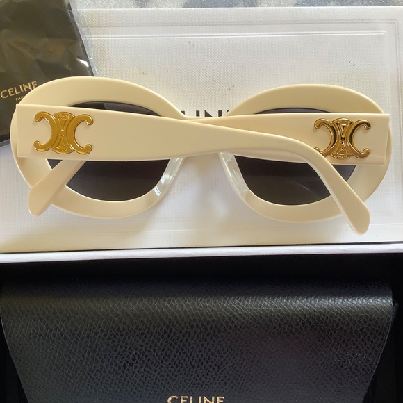 CELINE Triomphe Oval Sunglasses 53-22-145 Blonde Smoke - Picture 10 of 16